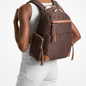 NWT Michael Kors "Prescott" large woven logo backpack